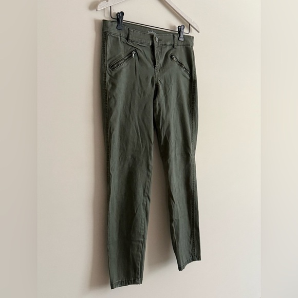 Soho New York & Company Ankle Legging Jeans Olive Green Size 8 - Picture 4 of 12